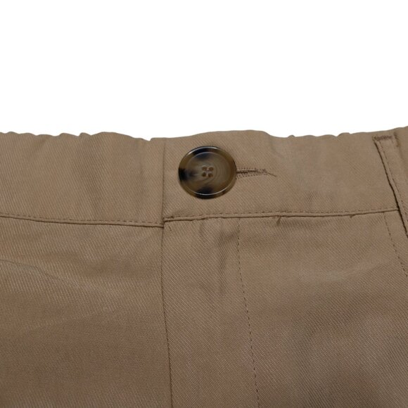 Zara Women's Pleated High Waisted Shorts in Camel Brown, size Extra Small - Picture 5 of 11